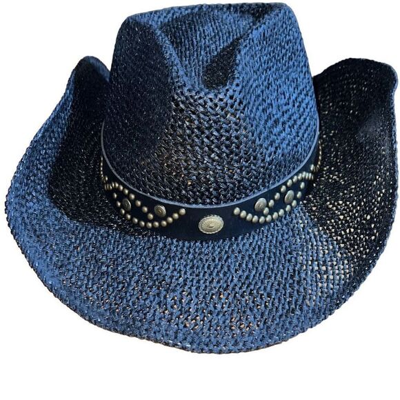 NWT Women’s Blaze Black Gunsmoke Western Handmade Woven Cowboy Toyo Hat - Picture 1 of 8